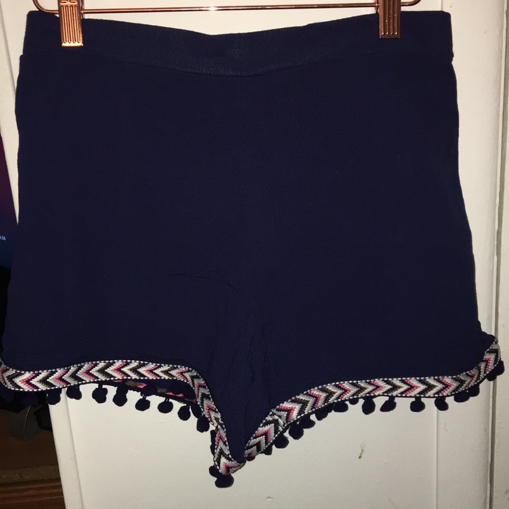 Navy Blue with Chevon Design Shorts